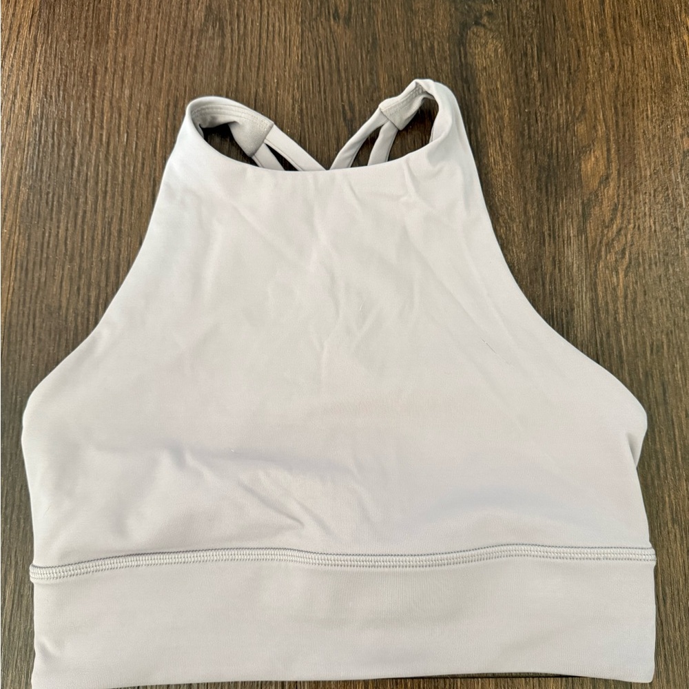 Lululemon Women's Cream High-Neck Sports Bra with Pads